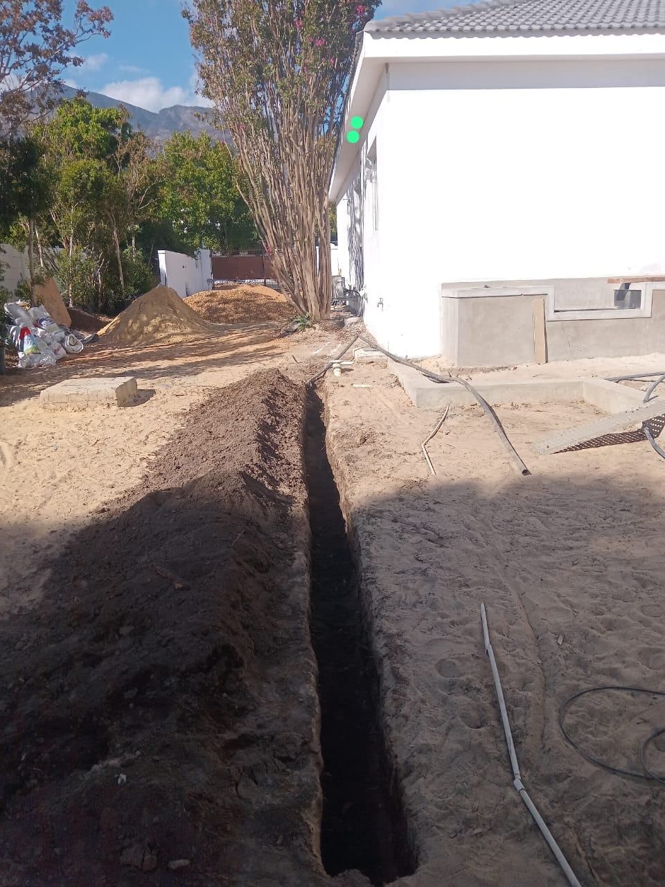 Trench for a new water line
